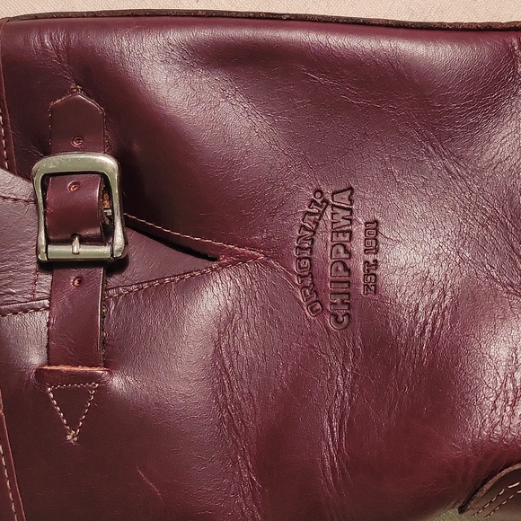 Chippewa Burgundy Leather Engineer Boots Womens Size 8 EUC - Picture 3 of 7